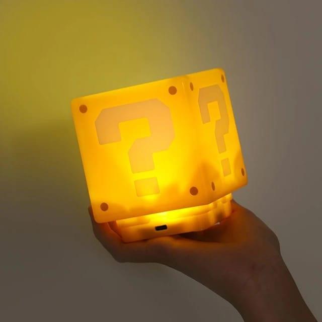Super Mario Mini Question Block Night Light Lamp Coin Sounds with USB