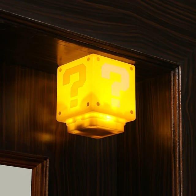 Super Mario Mini Question Block Night Light Lamp Coin Sounds with USB