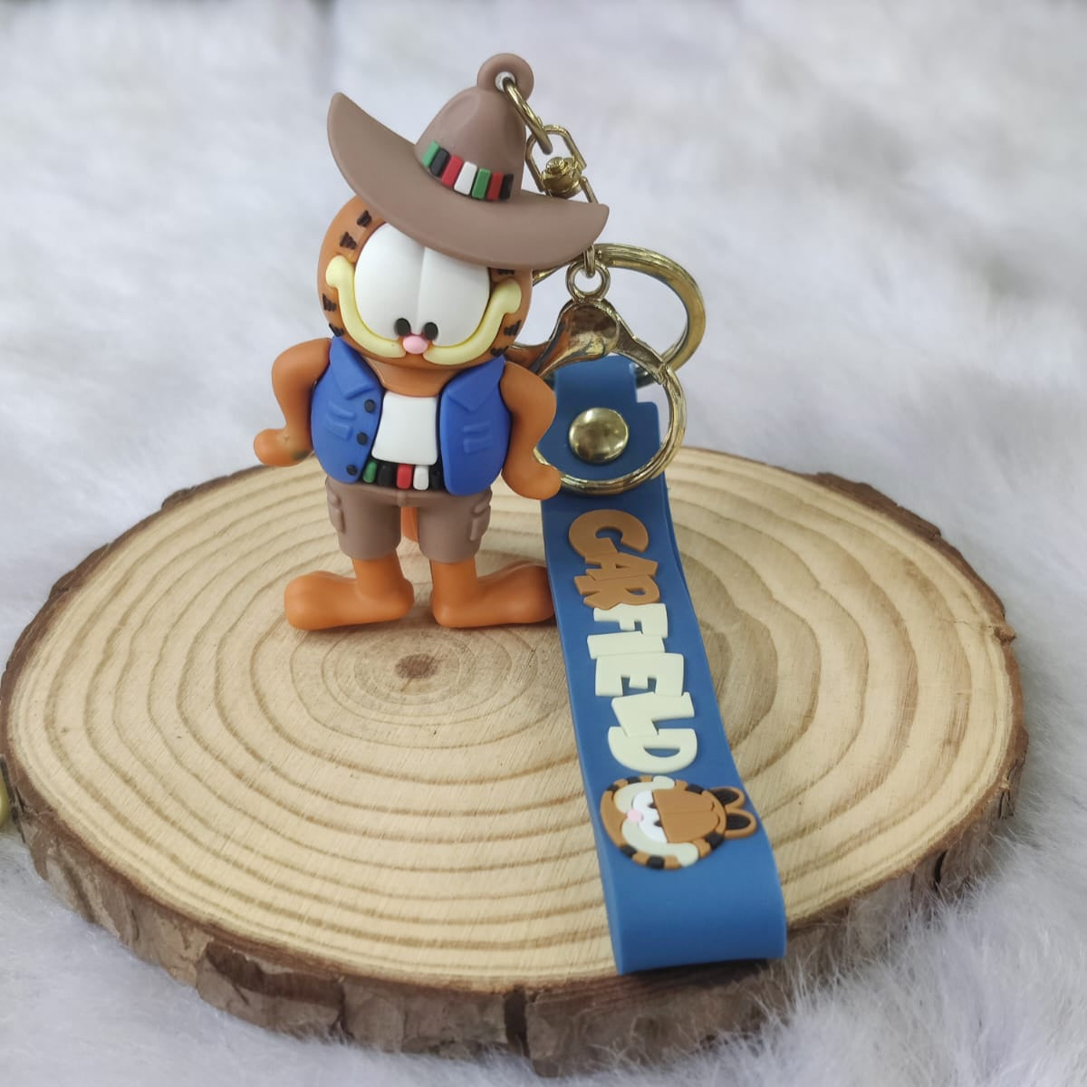 Garfield 3D Silicon Keychain With Bagcharm and Strap (Select From Drop Down Menu)