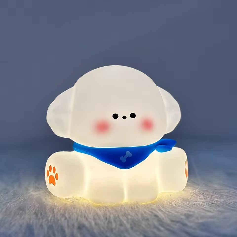 Cute Puppy 3D Silicon Touch Lamp - USB Chargeable