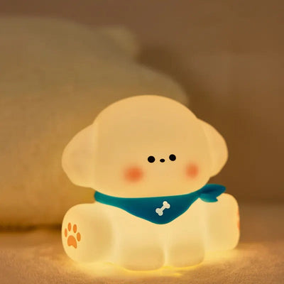 Cute Puppy 3D Silicon Touch Lamp - USB Chargeable