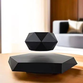 Magnetic Levitating Flower Pot Negative Ion Geometry 360° Floating Bonsai Planter - Black (Plants Not Included) (No Cash On Delivery Allowed On This Product) - Prepaid Orders Only