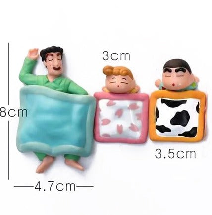 Shinchan Sleeping Figures (Set of 3) - Shinchan, Hiroshi, and Himawari