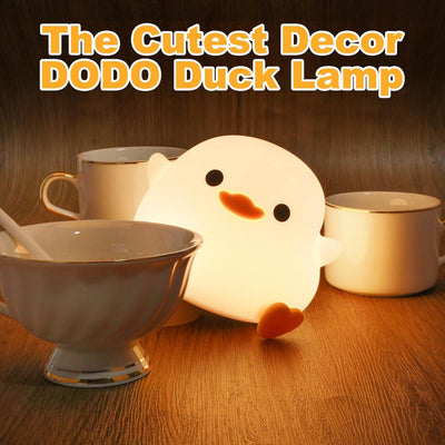 Cute Dodo Duck Warm Yellow Light 3D Touch Silicon Lamp - USB Chargeable