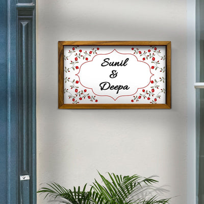 3D Floral Name Plate With Frame