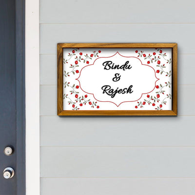 3D Floral Name Plate With Frame