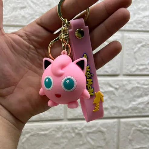 Pokemon Jigglypuff 3D Silicon Keychain with Bag Charm and Strap