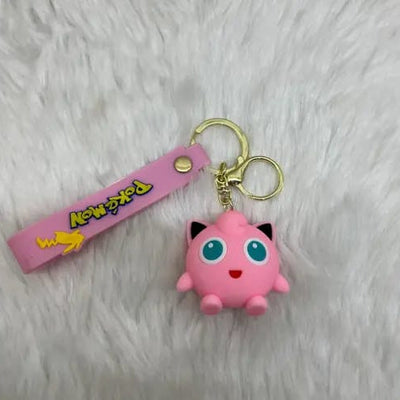 Pokemon Jigglypuff 3D Silicon Keychain with Bag Charm and Strap