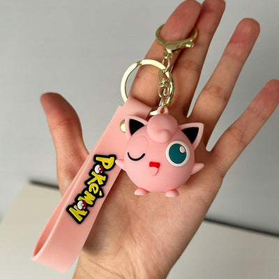 Pokemon Jigglypuff 3D Silicon Keychain with Bag Charm and Strap