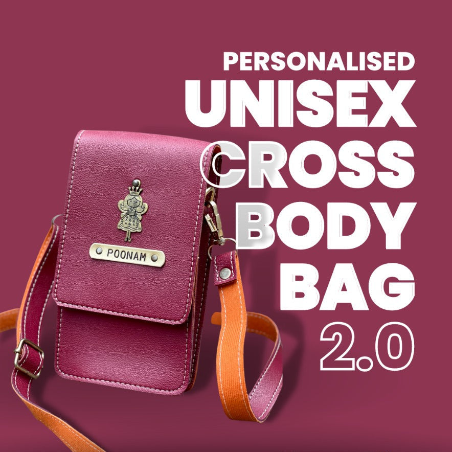 Personalised Unisex Cross Body Bag 2.0 ( No Cod on personalised Orders ) - Prepaid Orders Only