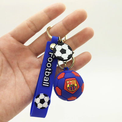 3D Silicon Football Keychains with Bagcharm and Strap (Select From Drop Down Menu)
