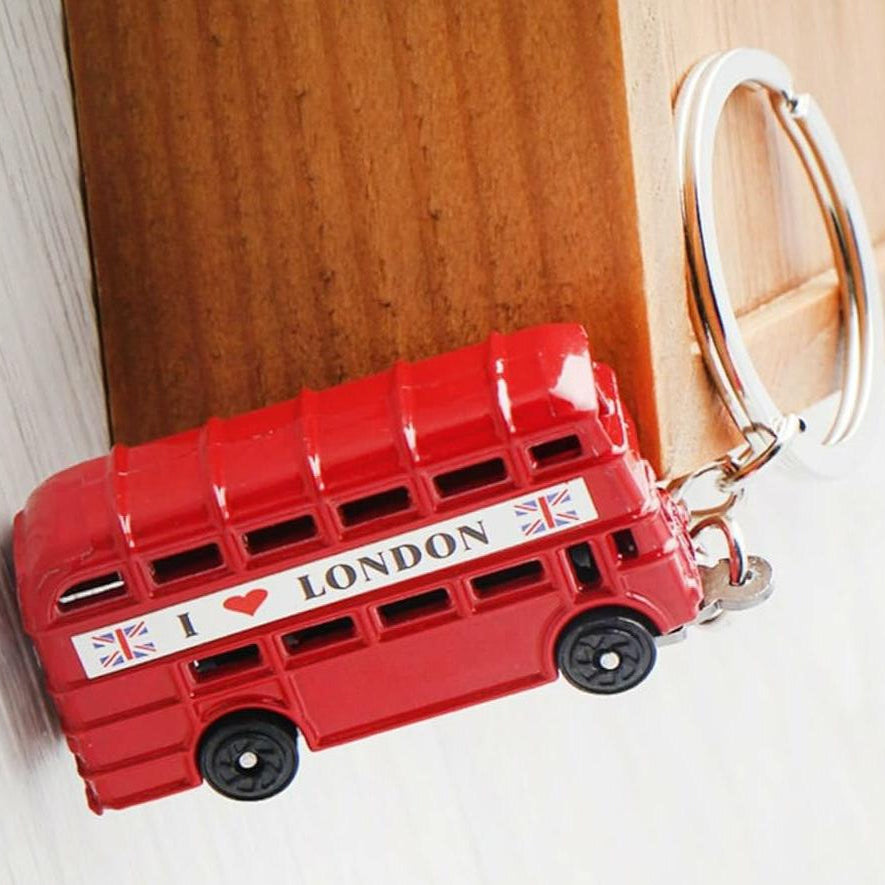 I Love London - Bus Metal Keychain