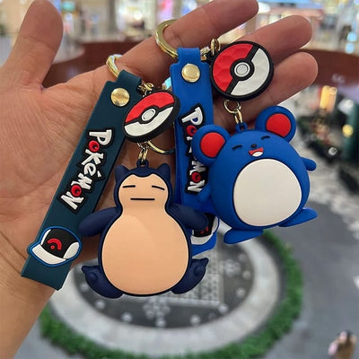 Pokemon 3D Silicon Keychains With Bagcharm and Strap (Select From Drop Down)