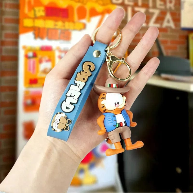Garfield 3D Silicon Keychain With Bagcharm and Strap (Select From Drop Down Menu)