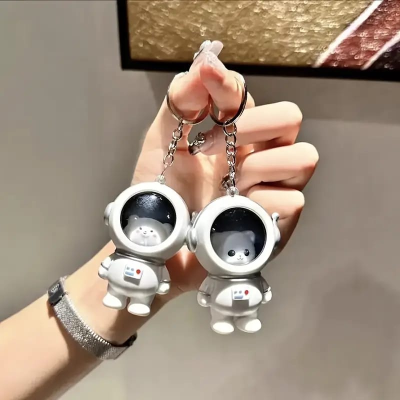 Bear x Astronaut 3D Keychain With Light (1 Random Keychain Will Be Provided)