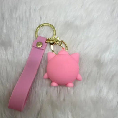 Pokemon Jigglypuff 3D Silicon Keychain with Bag Charm and Strap
