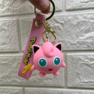 Pokemon Jigglypuff 3D Silicon Keychain with Bag Charm and Strap