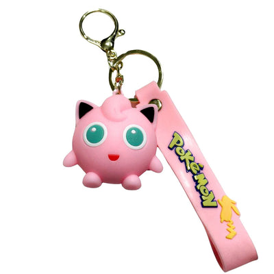 Pokemon Jigglypuff 3D Silicon Keychain with Bag Charm and Strap