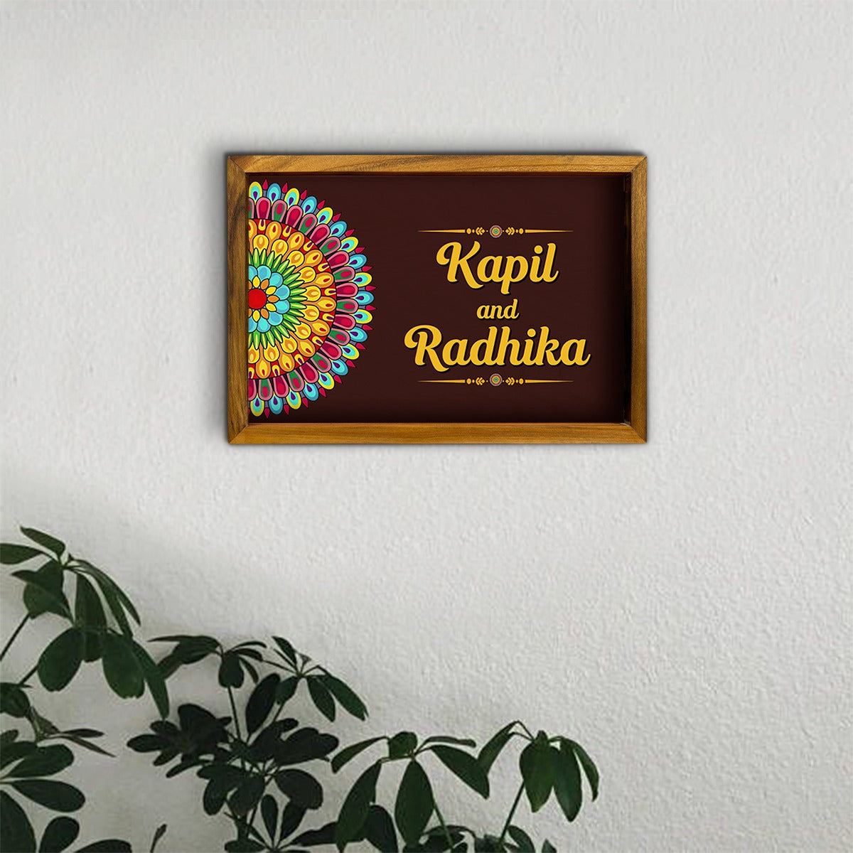 Mandala Style 3D Name Plate With Frame