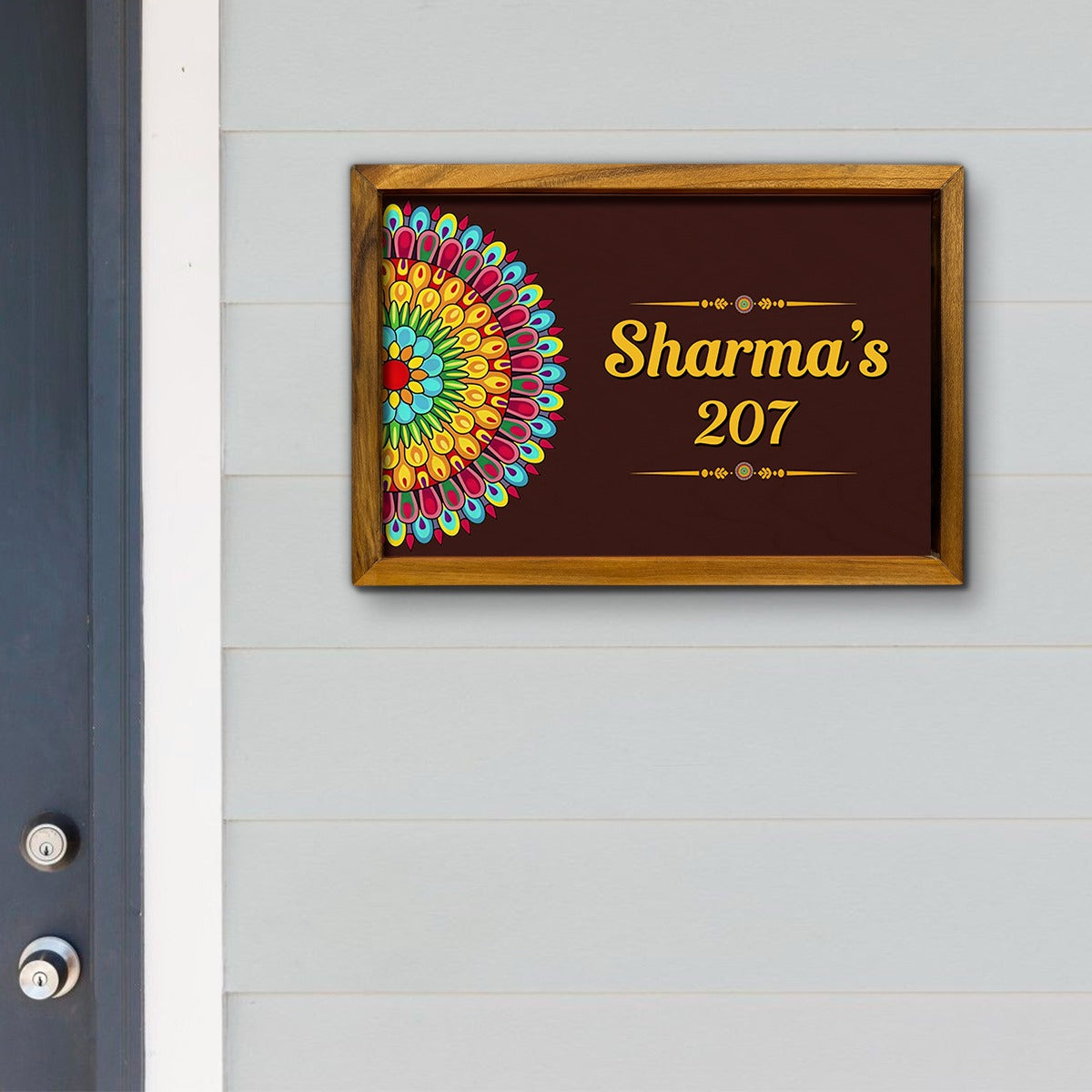 Mandala Style 3D Name Plate With Frame