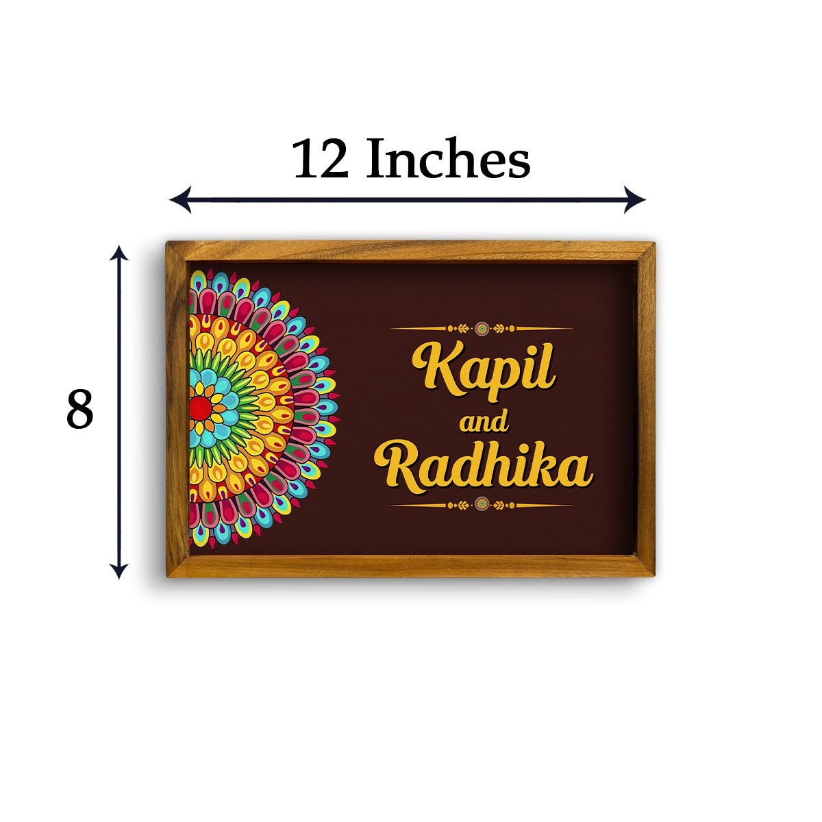 Mandala Style 3D Name Plate With Frame