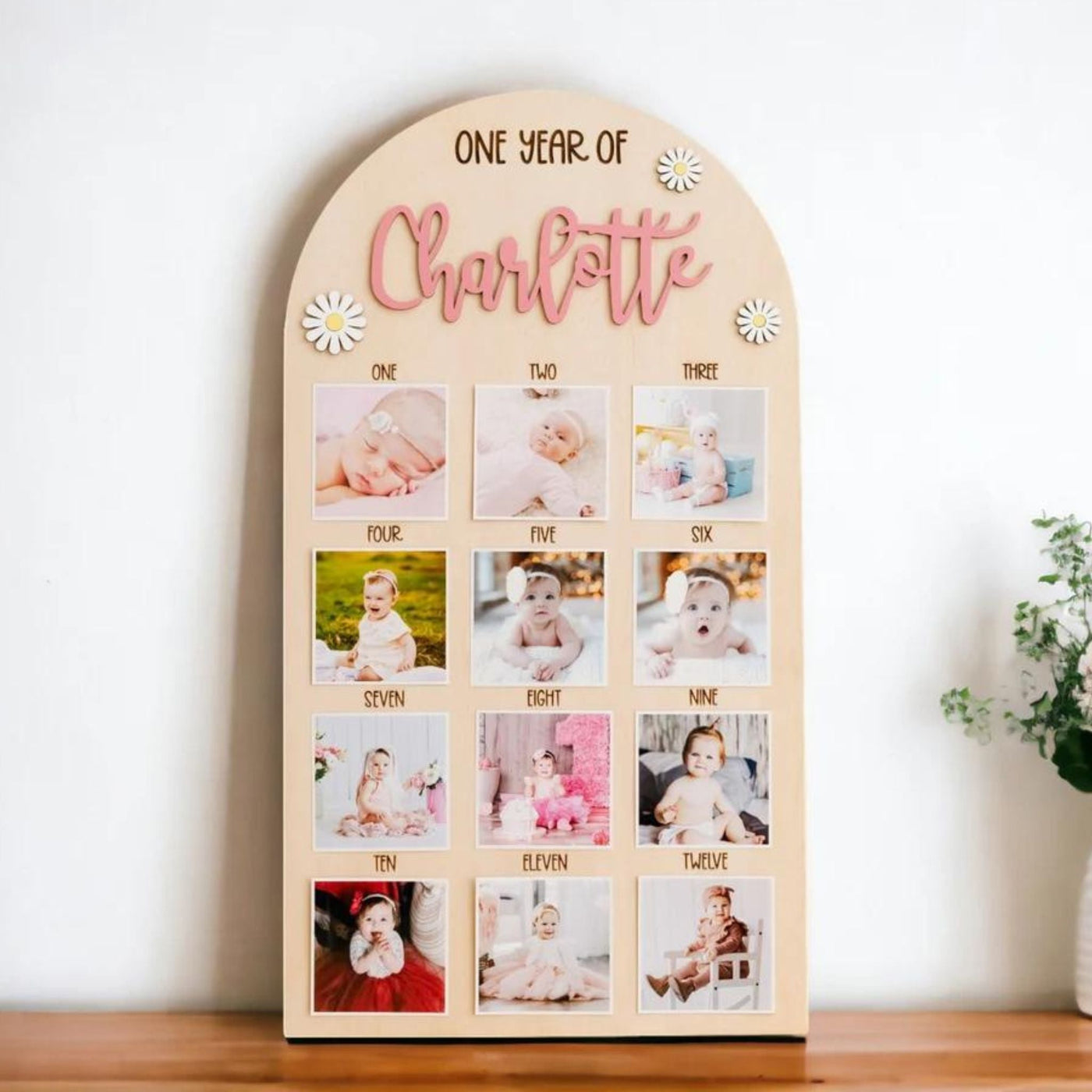 Baby Monthly Photo Board - Milestone Picture Frame for Newborns