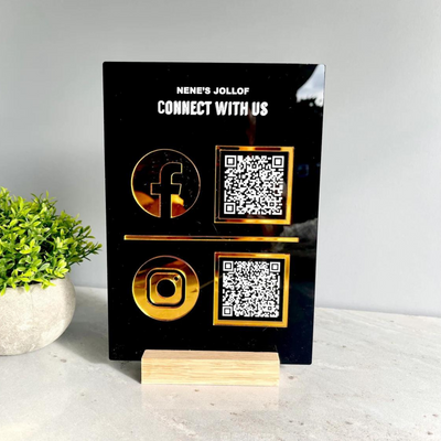 Social Media Acrylic Sign with Stand