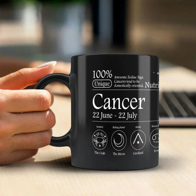 Cancer Nutrition Facts - Ceramic Black Coffee Mug