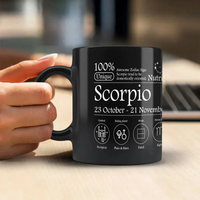 Scorpio Nutrition Facts - Ceramic Black Coffee Mug