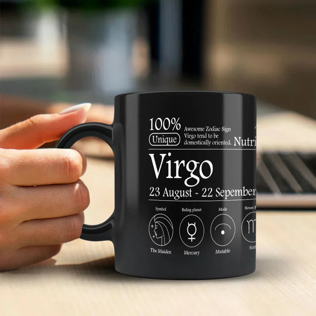 Virgo Nutrition Facts - Ceramic Black Coffee Mug