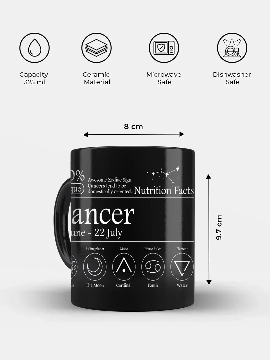 Cancer Nutrition Facts - Ceramic Black Coffee Mug