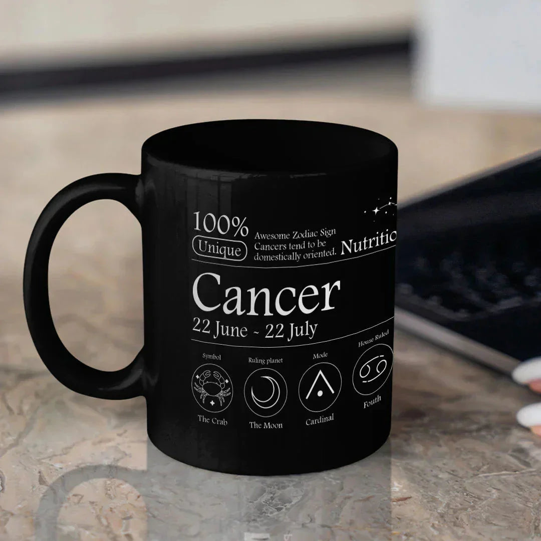 Cancer Nutrition Facts - Ceramic Black Coffee Mug