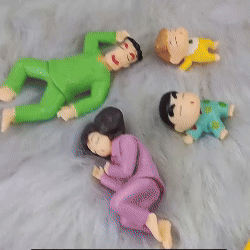 Shinchan Sleeping Figures (Set of 3) - Shinchan, Hiroshi, and Himawari