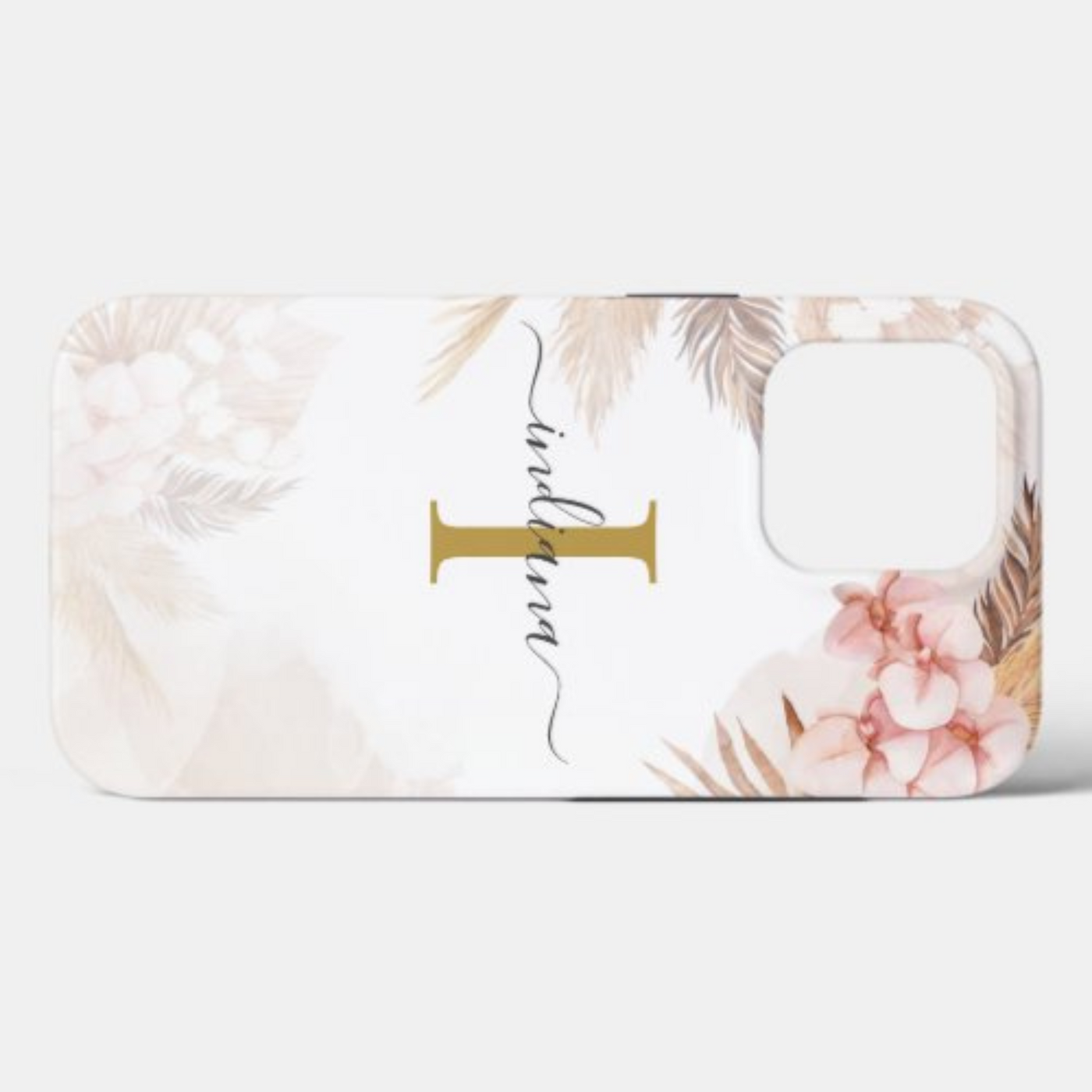 Custom iPhone Case with Floral Print Monogram