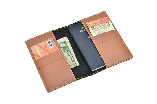 Personalized Lady Wallet and Passport Cover Combo - Tan