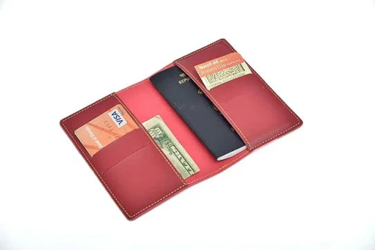 Personalized Lady Wallet and Passport Cover Combo - Wine