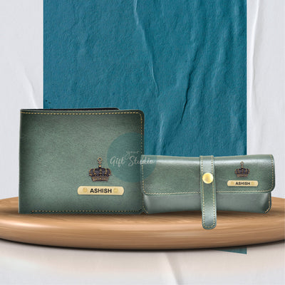 Customized Men's Wallet and Eyewear Case - Green